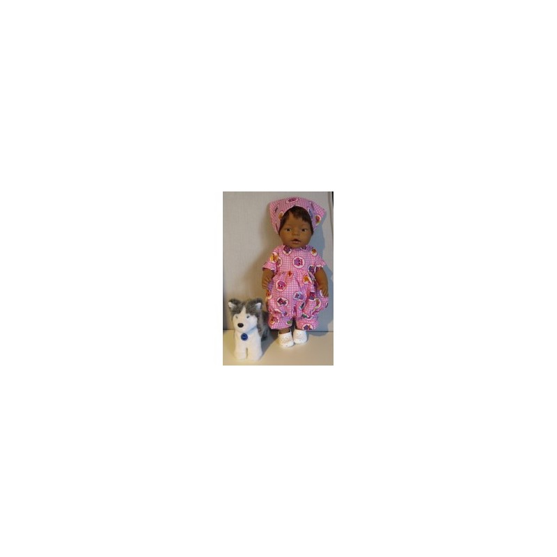ballonjurk setje roze uilen baby born 43cm
