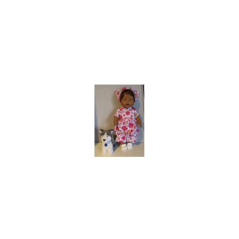 ballonjurk setje roze aardbeien baby born 43cm