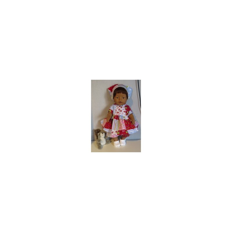 ballonjurk setje rood geblokt baby born 43cm