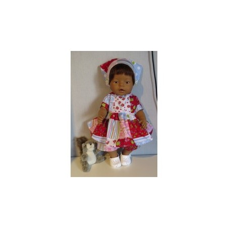 ballonjurk setje rood geblokt baby born 43cm