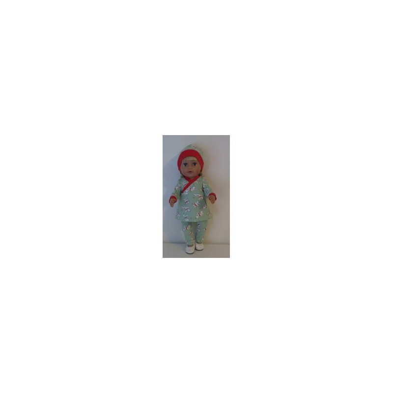 overslagjurk setje groen hond baby born 43cm