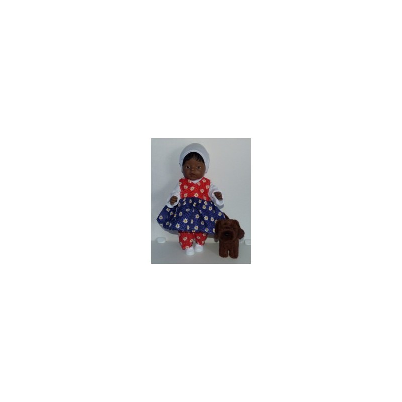 overslagjurk setje rood blauw met bloemen baby born 43cm