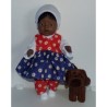 overslagjurk setje rood blauw met bloemen baby born 43cm