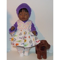 overslagjurk set wit met dieren  baby born 43cm