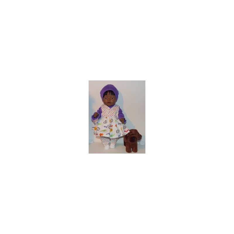 overslagjurk set wit met dieren  baby born 43cm