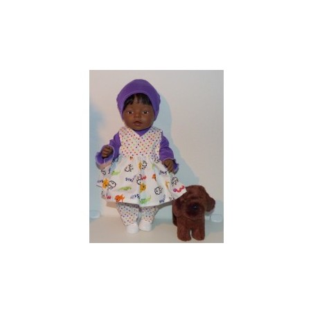 overslagjurk set wit met dieren  baby born 43cm