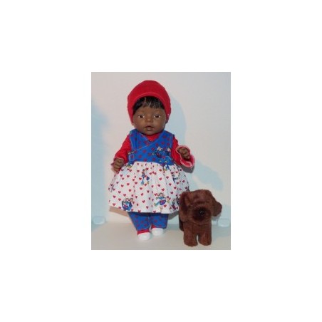 overslagjurk set holland met hartjes baby born 43cm