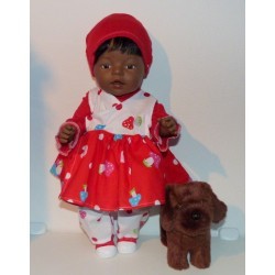 overslagjurk set paddestoelen baby born 43cm