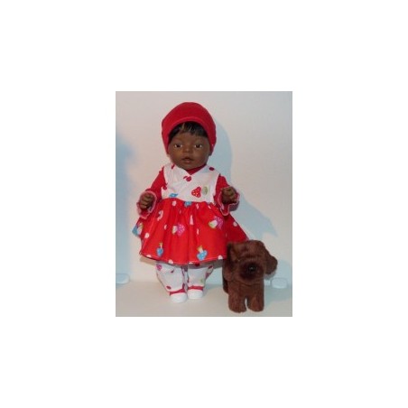 overslagjurk set paddestoelen baby born 43cm