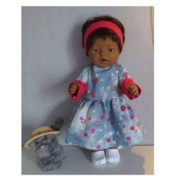 jeansjurk met roze baby born 43cm