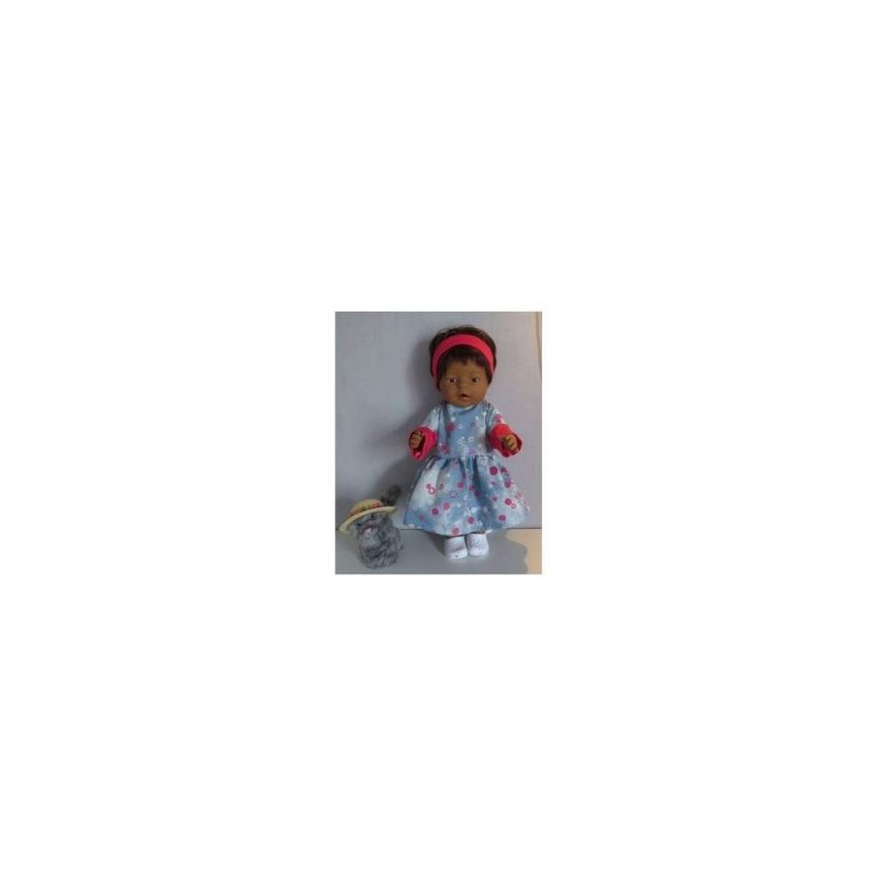 jeansjurk met roze baby born 43cm