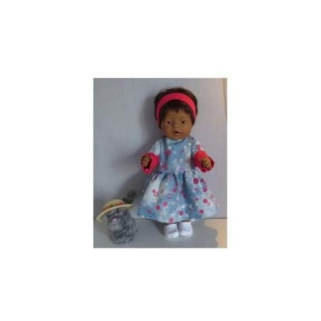 jeansjurk met roze baby born 43cm