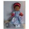 jeansjurk met roze baby born 43cm