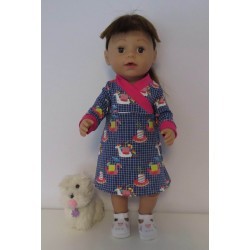 overslagjurk blauw eenhoorn baby born 43cm