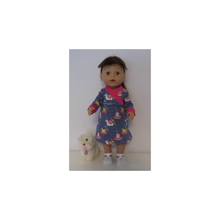 overslagjurk blauw eenhoorn baby born 43cm