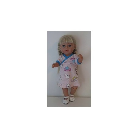 overslagjurk roze eenhoorn baby born 43cm
