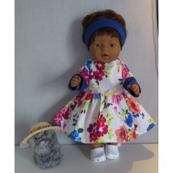 overslagjurk wit mwt bloemen baby born 43cm
