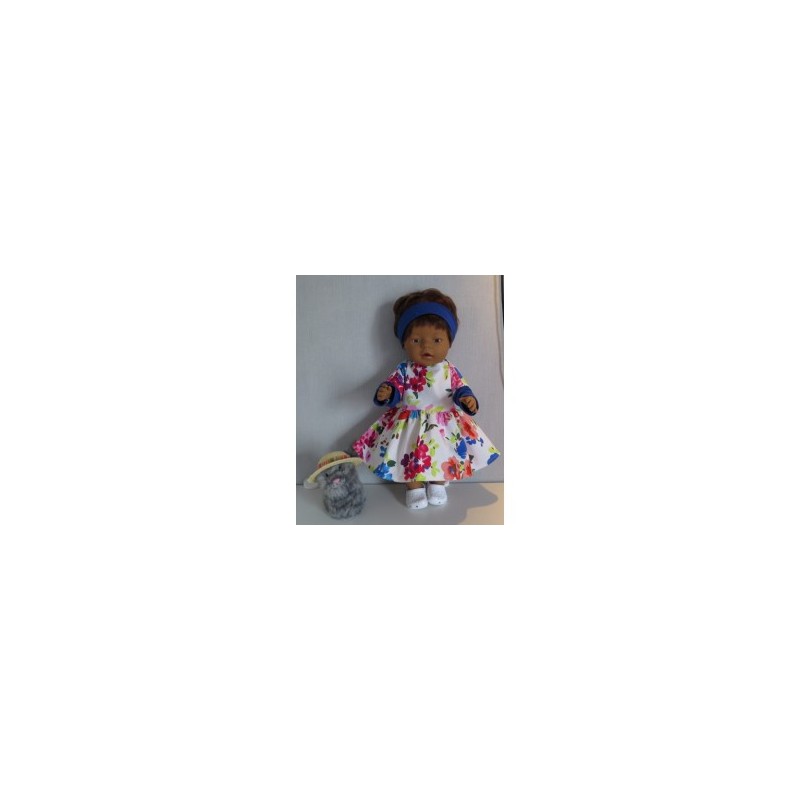 overslagjurk wit mwt bloemen baby born 43cm