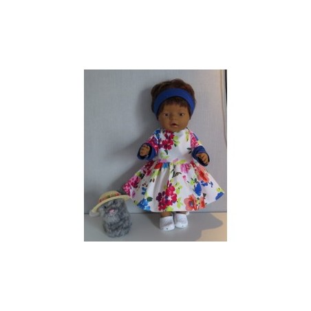 overslagjurk wit mwt bloemen baby born 43cm