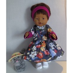 jeansjurk bloemen baby born 43cm