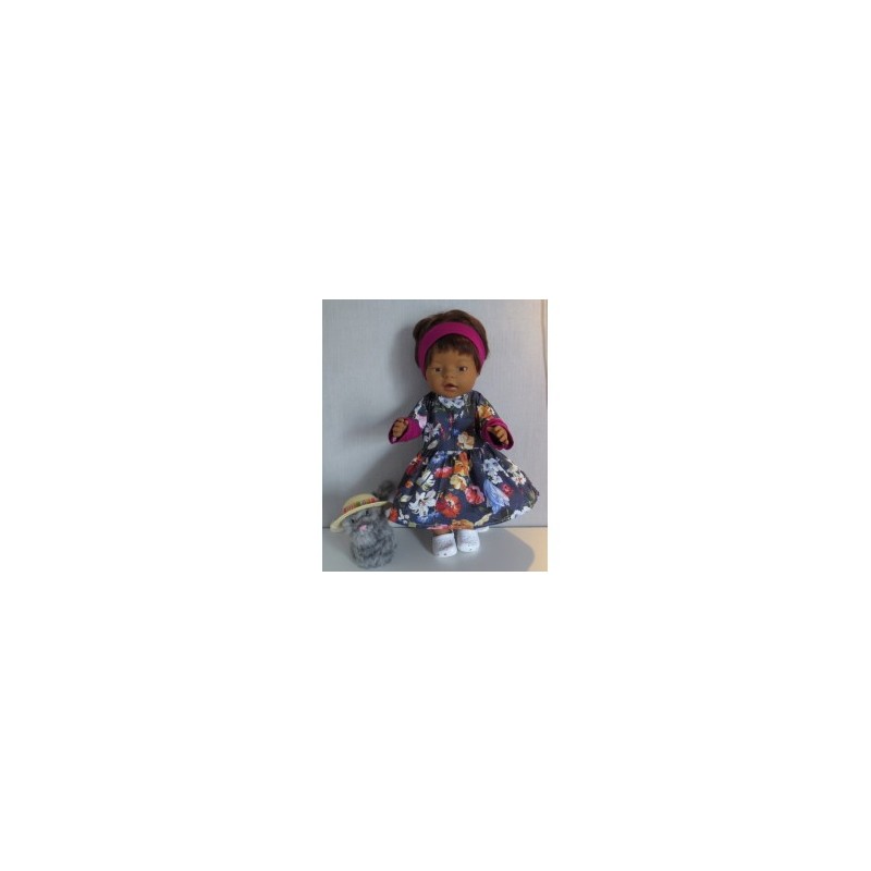 jeansjurk bloemen baby born 43cm