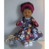 jeansjurk bloemen baby born 43cm