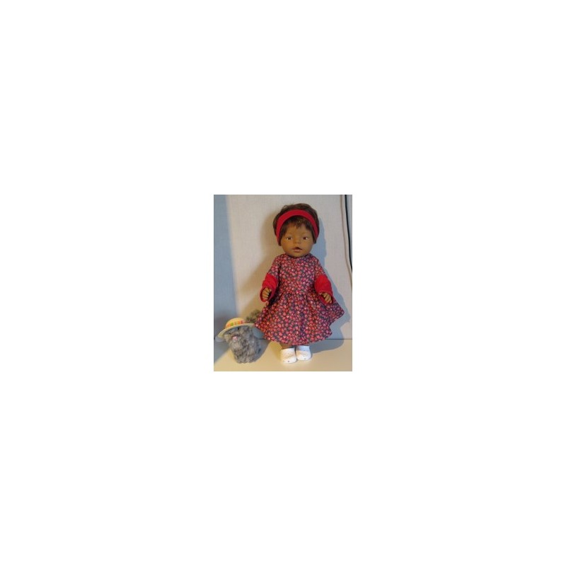 jeansjurk aardbeien baby born 43cm