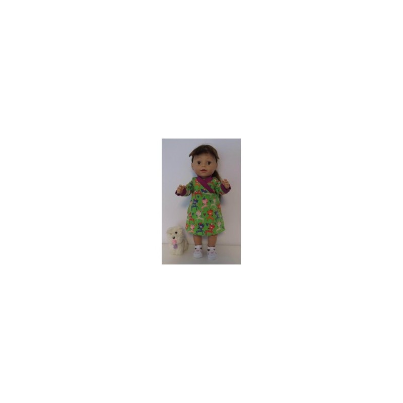 overslagjurk groen hertje baby born 43cm