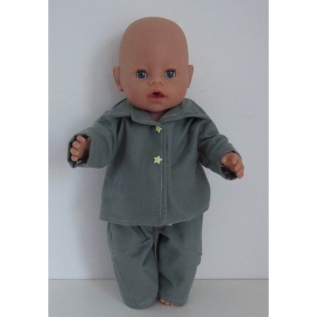 pyjama met gele drukkers baby born 43cm