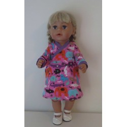 overslagjurk roze dieren baby born 43cm