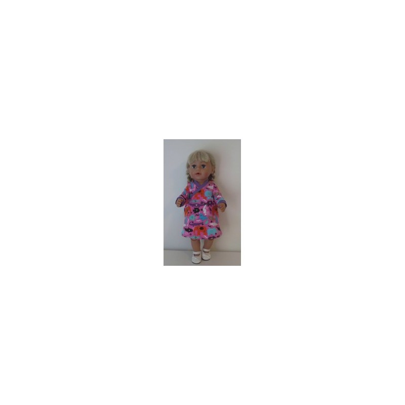 overslagjurk roze dieren baby born 43cm