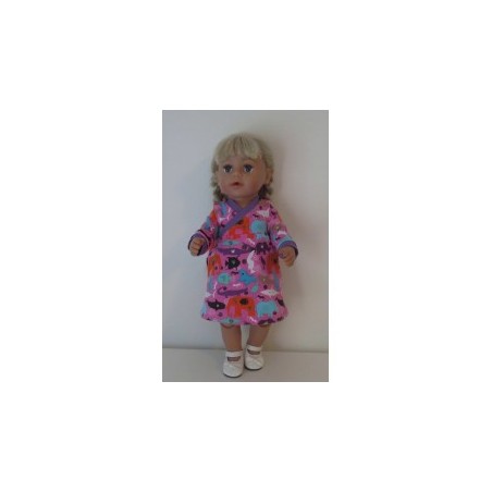 overslagjurk roze dieren baby born 43cm