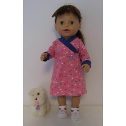 overslagjurk roze hartjes  baby born 43cm