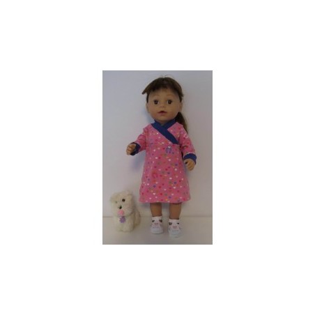 overslagjurk roze hartjes  baby born 43cm