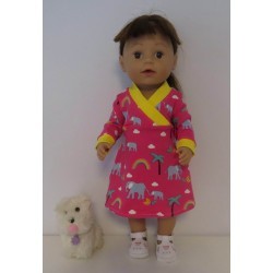 overslagjurk roze olifanten baby born 43cm