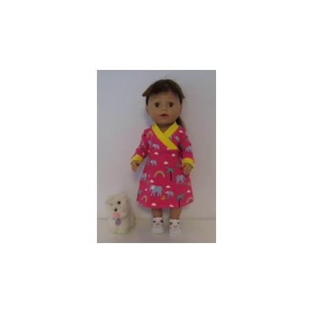 overslagjurk roze olifanten baby born 43cm