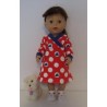 overslagjurk rood polka dots baby born 43cm