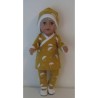 overslagjurk setje oker geel zwanen baby born 43cm