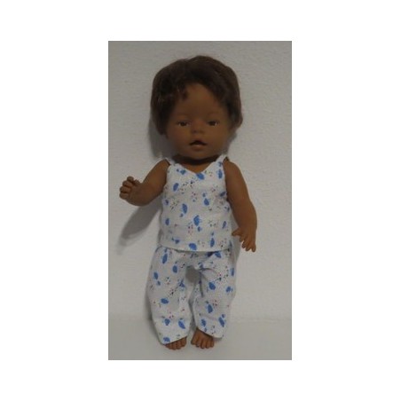 pyjama blauw paddestoelen baby born 43cm