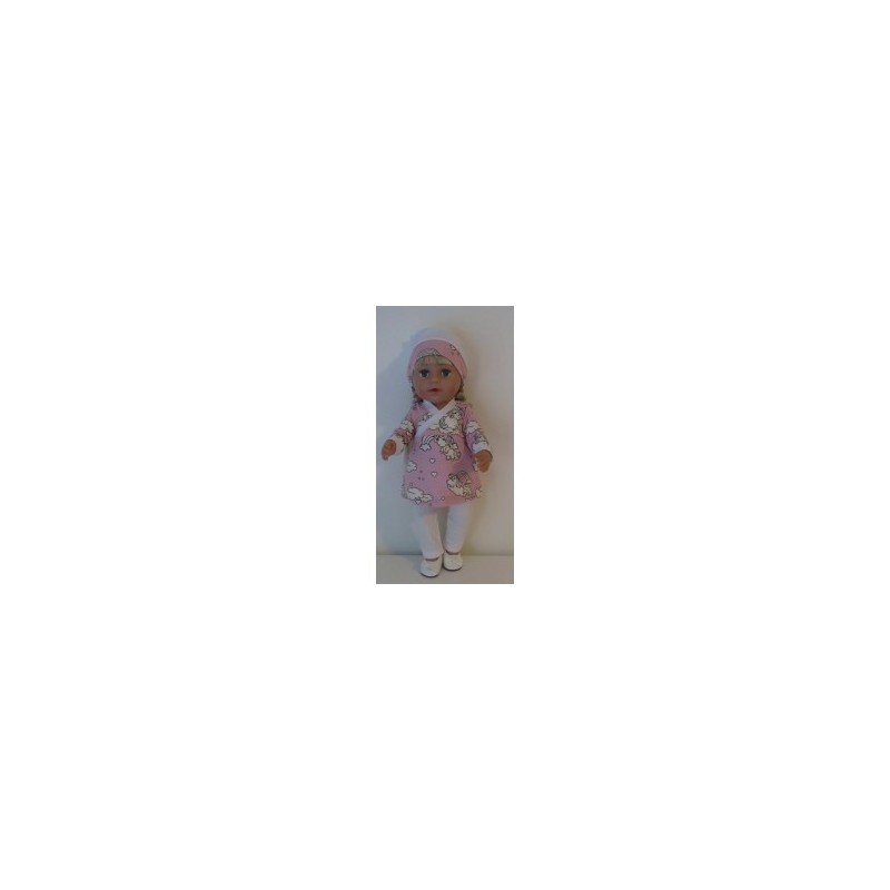 overslagjurk setje roze eenhoorn baby born 43cm