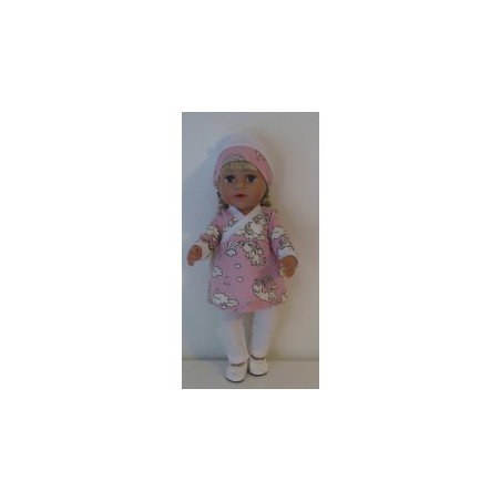 overslagjurk setje roze eenhoorn baby born 43cm