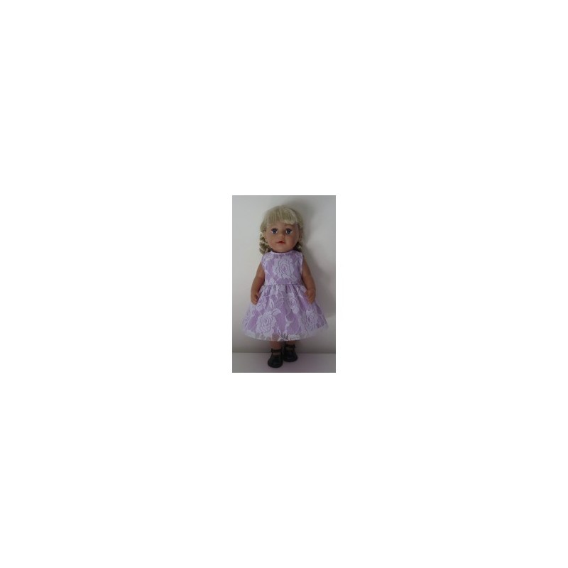 jurk lila met kant baby born 43cm