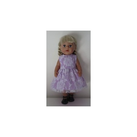 jurk lila met kant baby born 43cm