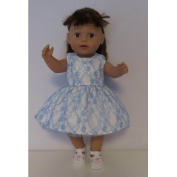 jurk met blauw kant baby born 43cm