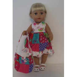 luxe jurk vogels baby born 43cm