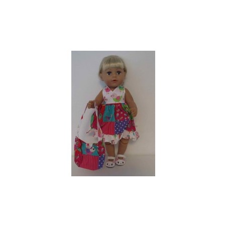 luxe jurk vogels baby born 43cm