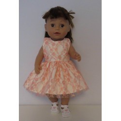 jurk met kant zalm roze baby born 43cm