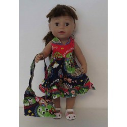 luxe jurk boerderij  baby born 43cm