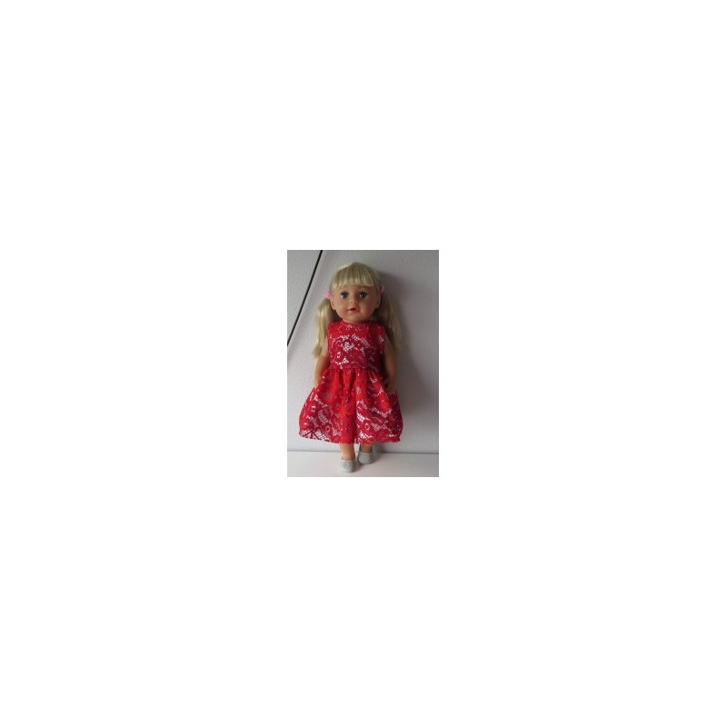 jurk met kant rood baby born 43cm