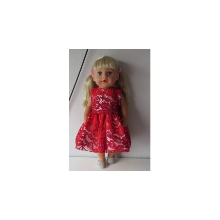 jurk met kant rood baby born 43cm
